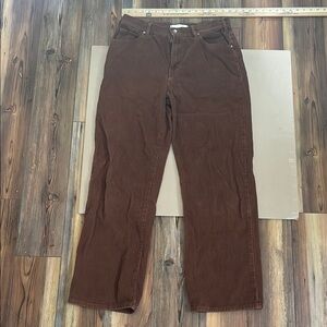 BDG Chocolate Corduroy Straight Wide Leg Pants Sz 30